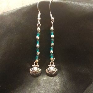 Handmade Seashell 2 1/2" dangle  Earrings